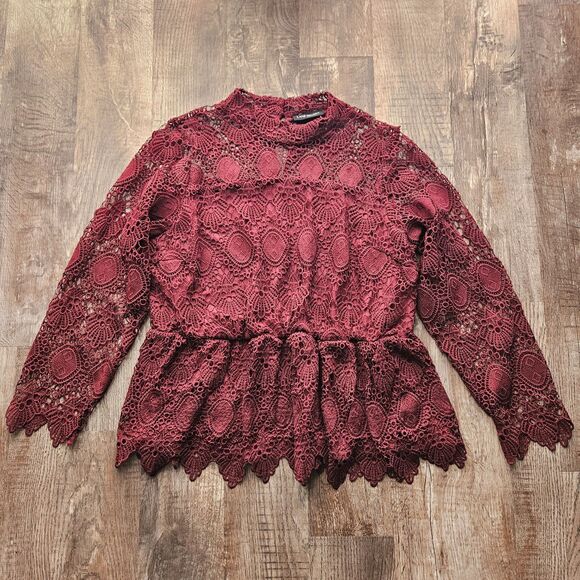 Lane Bryant Mock Neck Lace Peplum - Picture 3 of 6